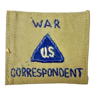 Original WWII US civilian war correspondent Italian ETO made patch militaria