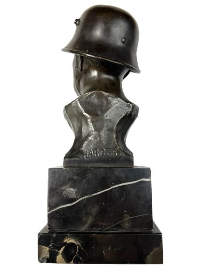 Original WWII German soldier buste in bronze by Hans Harders