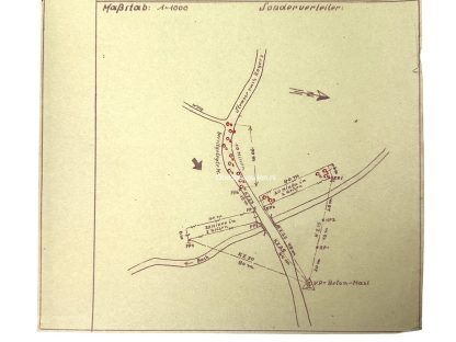 Original WWII German 'Battle of the Bulge' minefield map of the area of Vielsalm