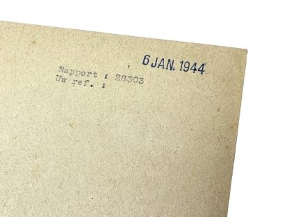 Original WWII Dutch document regarding NSB member and head of the marechaussee Jacob Eduard Feenstra