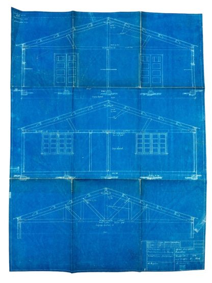 Original 1940 Dutch army blueprints for a barracks camp in Heeze