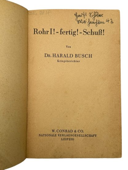 Original WWII German Kriegsmarine book Rohr I! Fertig! Schuss!