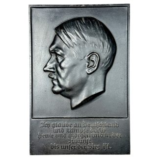 Original WWII German Adolf Hitler plaque by W. Wolff militaria