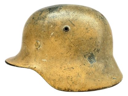 Original WWII German M35 Luftwaffe tan camouflage helmet militaria tarn stahlhelm