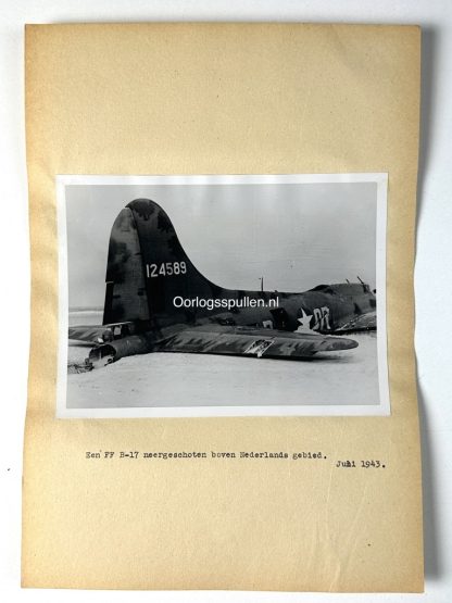 Original WWII German photo of a crashed American B-17 aircraft in the Netherlands
