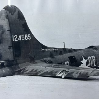 Original WWII German photo of a crashed American B-17 aircraft in the Netherlands militaria
