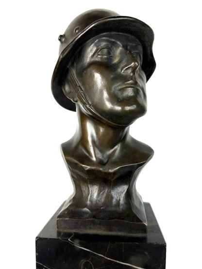 Original WWII German soldier buste in bronze by Hans Harders