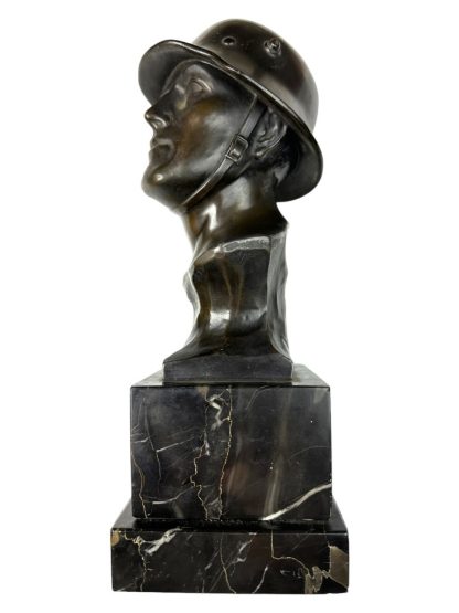 Original WWII German soldier buste in bronze by Hans Harders