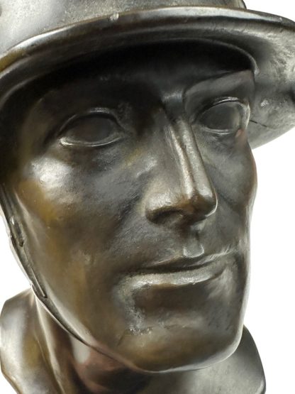 Original WWII German soldier buste in bronze by Hans Harders