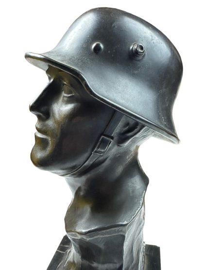 Original WWII German soldier buste in bronze by Hans Harders