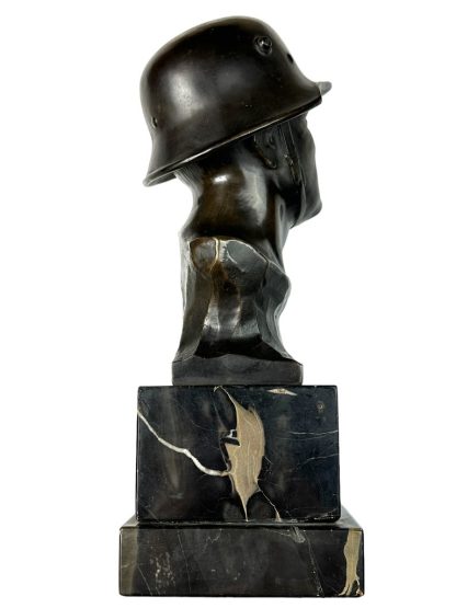 Original WWII German soldier buste in bronze by Hans Harders