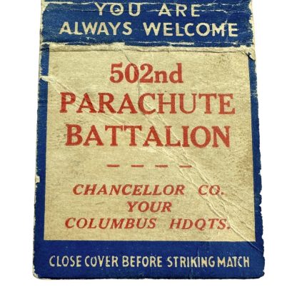 Original WWII US Airborne 502nd Parachute battalion match packaging
