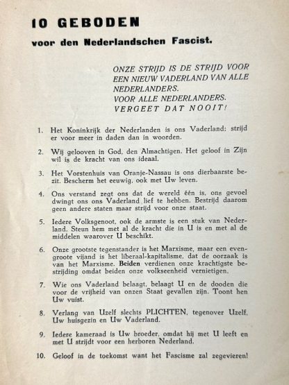 Original 1933 Dutch fascist youth union brochure 'De Jeugd voor Fascisme!'