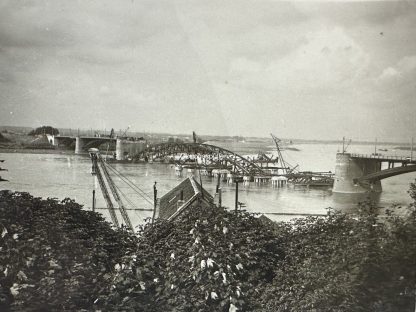 Original WWII Dutch photo of the destroyed Waal bridge in Nijmegen