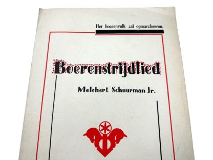 Original WWII Dutch NSB sheet music 'Boerenstrijdlied' by Melchert Schuurman