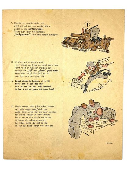 Original WWII Dutch Waffen-SS flyer about gathering information about the enemy
