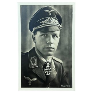 Original WWII German Luftwaffe KC post card of Major Wick militaria postkarte