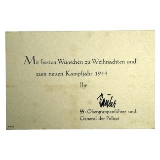 WWII Dutch Waffen-SS Christmas card with autograph of Hanns Albin Rauter militaria signature