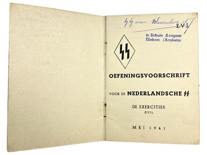 Original WWII Dutch SS exercise regulation from SS-Schule Avegoor