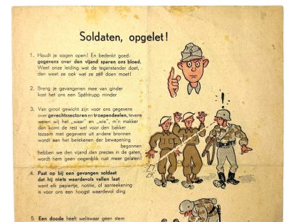 Original WWII Dutch Waffen-SS flyer about gathering information about the enemy