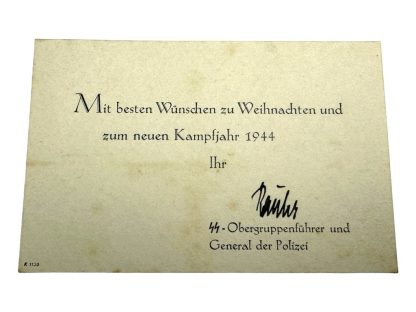 WWII Dutch Waffen-SS Christmas card with autograph of Hanns Albin Rauter signature militaria collectibles