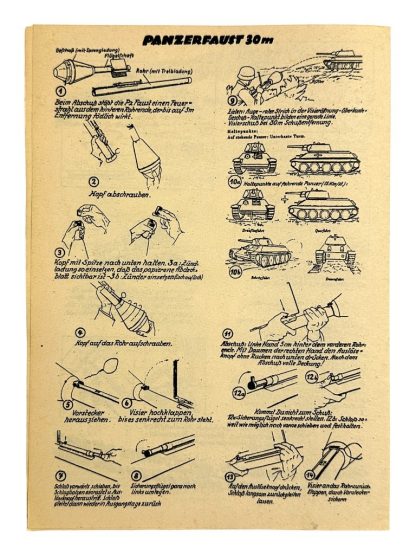 Original WWII German Panzerfaust instruction flyer