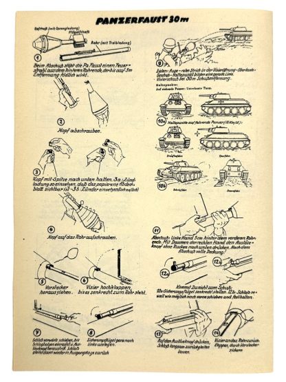 Original WWII German Panzerfaust instruction flyer