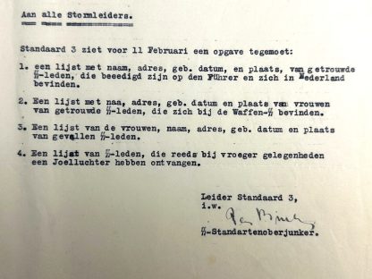 Original WWII Dutch SS document regarding the Julleuchters