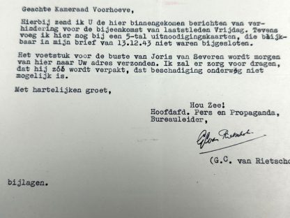 WWII Dutch NSB letter to Ernst Voorhoeve in Nijmegen