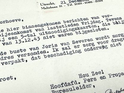 WWII Dutch NSB letter to Ernst Voorhoeve in Nijmegen