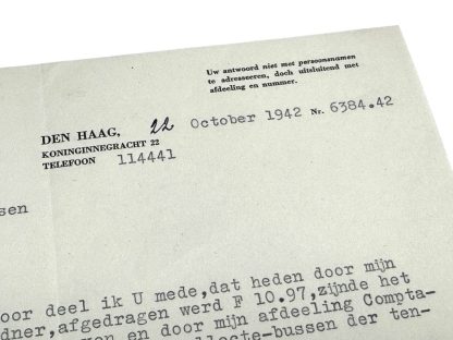 Original WWII Dutch Waffen-SS Vrijwilligers-Legioen Nederland Hendrik Seyffardt letter