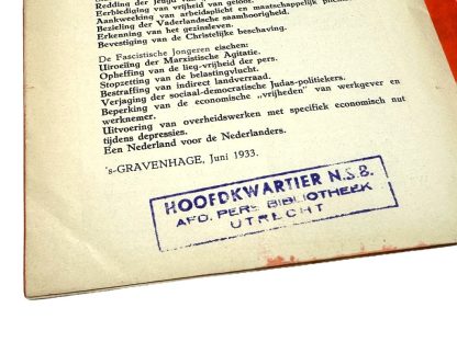 Original 1933 Dutch fascist youth union brochure 'De Jeugd voor Fascisme!'