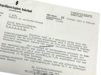 Original WWII Dutch Waffen-SS Vrijwilligers-Legioen Nederland Hendrik Seyffardt letter