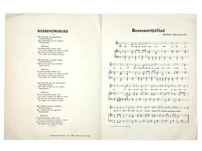 Original WWII Dutch NSB sheet music 'Boerenstrijdlied' by Melchert Schuurman