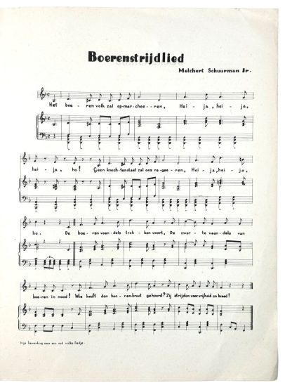 Original WWII Dutch NSB sheet music 'Boerenstrijdlied' by Melchert Schuurman