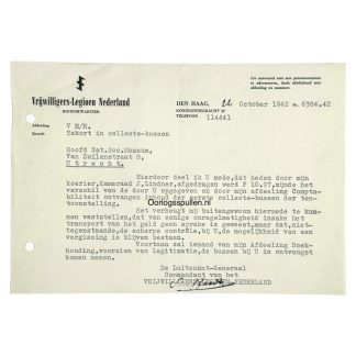 Original WWII Dutch Waffen-SS Vrijwilligers-Legioen Nederland Hendrik Seyffardt letter