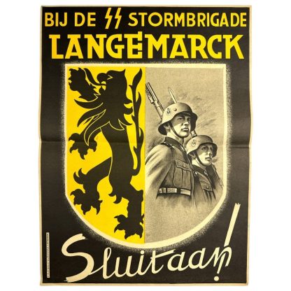 Original WWII Flemish SS Stormbrigade 'Langemarck' volunteer poster militaria plakat Flandern Vlaanderen Waffen-SS Tweede Wereldoorlog World War II Foreign volunteer Freiwillige