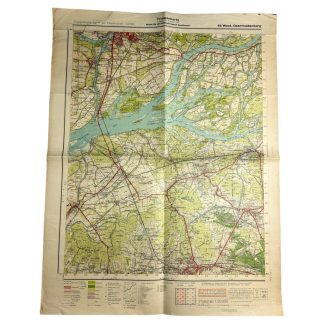 Original WWII German map Dordrecht, Moerdijk, Biesbosch, Breda militaria karte