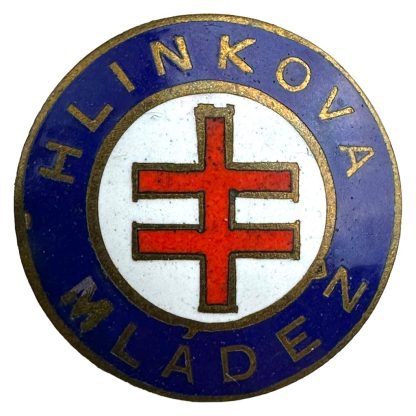 Original WWII Slovakian collaboration Hlinka Youth enameled pin militaria