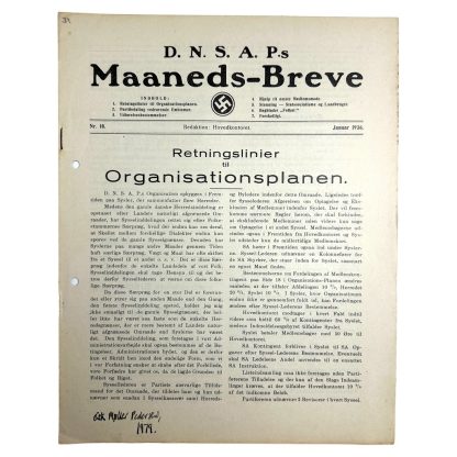 Original WWII Danish DNSAP Maaneds-Breve magazine