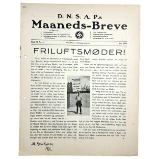 Original WWII Danish DNSAP Maaneds-Breve magazine Danmark militaria Indsamling af genstande fra Anden Verdenskrig