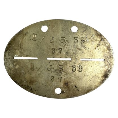 Original WWII German Erkennungsmarke Infanterie-Regiment 39 militaria dog tag naamplaatje