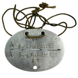 Original WWII German Erkennungsmarke leichte Flak-Abteilung 83 militaria