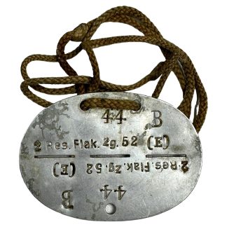 Original WWII German Erkennungsmarke Reserve-Flak-Zug 52 - militaria - German dog tag