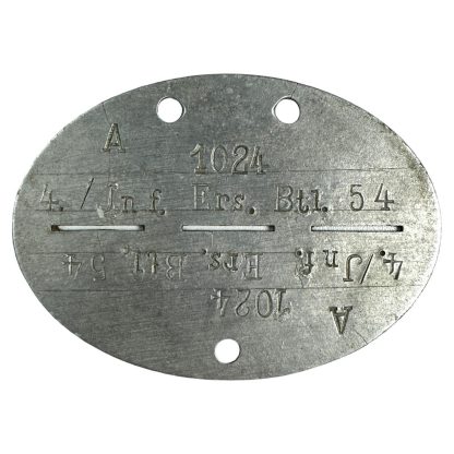 Original WWII German Erkennungsmarke Infanterie-Ersatz-Bataillon 54 militaria dog tag naamplaatje