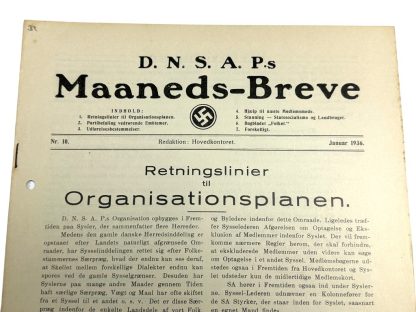 Original WWII Danish DNSAP Maaneds-Breve magazine