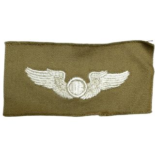 Original WWII USAAF observer wing in cloth patch militaria insignia Air Force World War II khaki