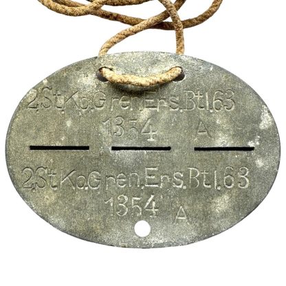 Original WWII German Erkennungsmarke Grenadier-Ersatz-Battailon 63