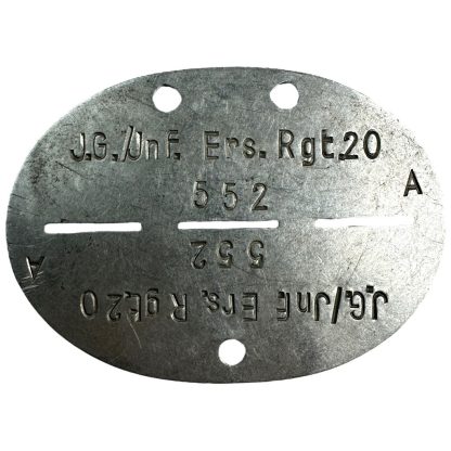 Original WWII German Erkennungsmarke Infanterie-Ersatz-Regiment 20 - Militaria - Dog tag - Naamplaatje - Wehrmacht - Hamburg