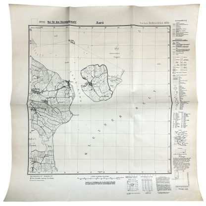 Original WWII German map of Aarø in Denmark